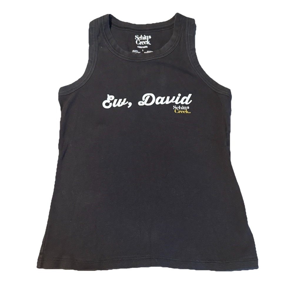 Schitts Creek Ew David Black Tank Top Tagged Women's Small